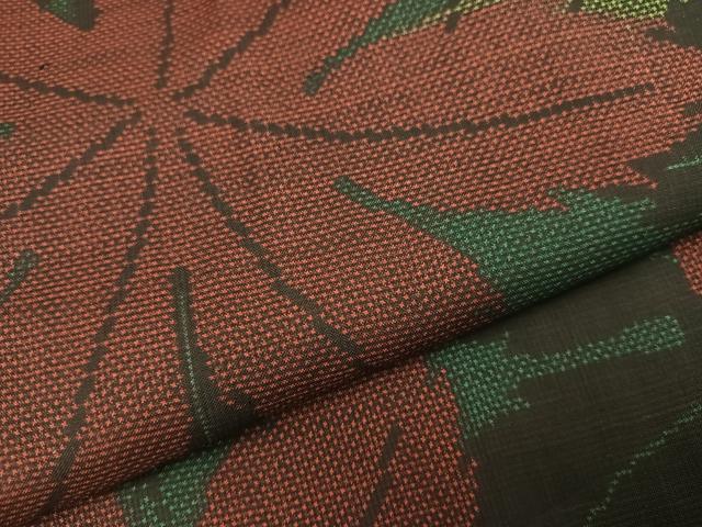 平和屋着物●本場大島紬　一元7マルキ　葉尽くし　正絹　逸品　未使用　AABJ3935ph