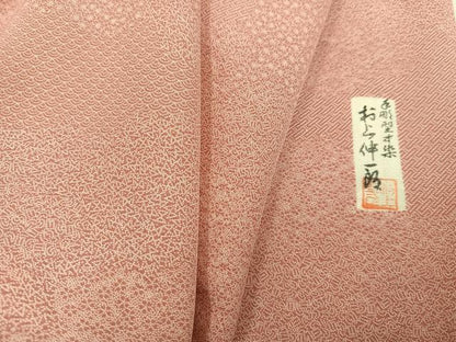 平和屋着物●手彫型本染　村上伸一郎　江戸小紋　寄せ小紋柄　正絹　逸品　未使用　AABJ3936ph