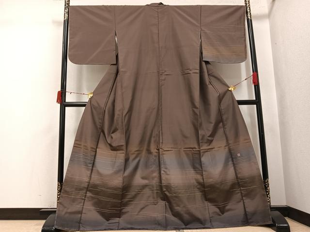 平和屋着物●紬　訪問着　作家物　霞文　正絹　逸品　未使用　AABJ3946ph