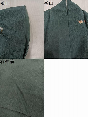 平和屋着物●訪問着　総刺繍　草花文　金糸　正絹　逸品　AABJ3949ph