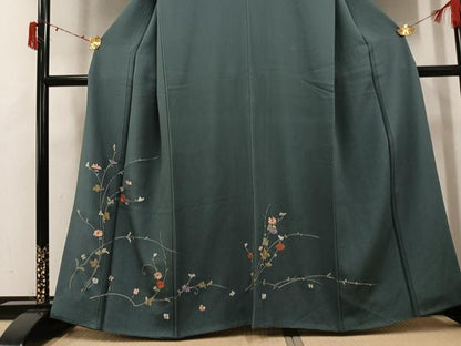 平和屋着物●訪問着　総刺繍　草花文　金糸　正絹　逸品　AABJ3949ph