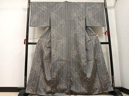 平和屋着物●お召　渦　正絹　逸品　AABJ3950ph