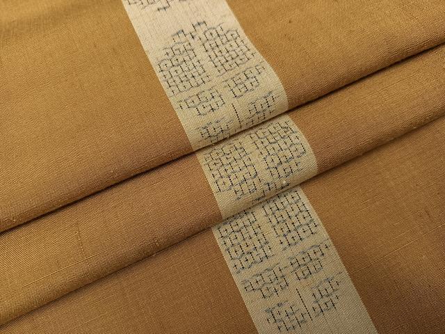 平和屋着物●結城紬　間道　さが美扱い　正絹　逸品　AABJ3954ph