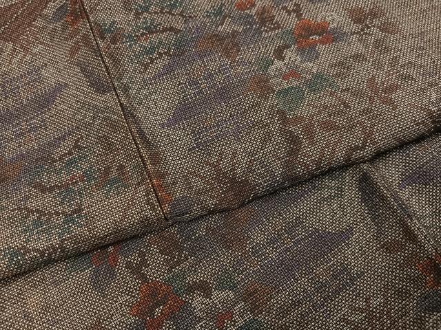 平和屋着物●本場大島紬　カタス9マルキ　風景草花文　正絹　逸品　AABJ3955ph