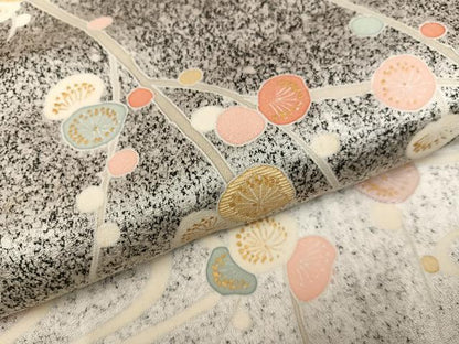 平和屋着物●訪問着　刺繍　枝梅文　たたき染　金彩　正絹　逸品　AABJ3956ph
