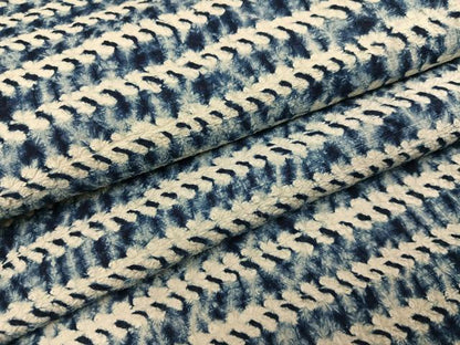 平和屋着物●上質な紬　絞り　藍　横段文　正絹　逸品　AABJ3958ph