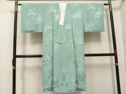 平和屋着物●長襦袢　袷　花地紋　正絹　逸品　AABJ3960ph