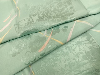 平和屋着物●長襦袢　袷　花地紋　正絹　逸品　AABJ3960ph