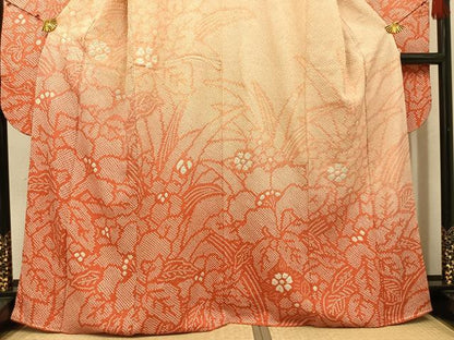 平和屋着物●豪華振袖　総絞り　草花文　正絹　逸品　AABJ3961ph