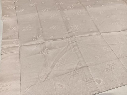 平和屋着物●長襦袢　無双仕立て　吉祥地紋　練色　鈴乃屋扱い　正絹　逸品　AABJ3962ph
