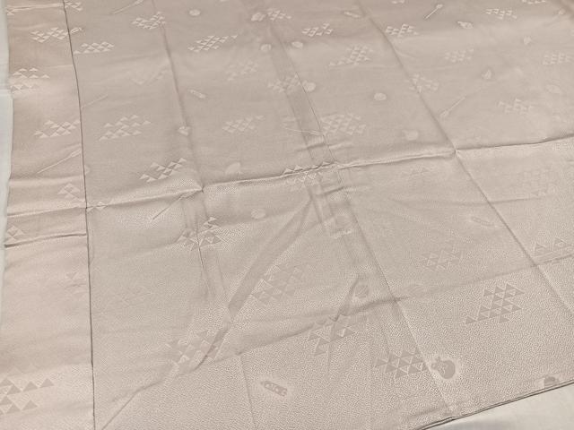 平和屋着物●長襦袢　無双仕立て　吉祥地紋　練色　鈴乃屋扱い　正絹　逸品　AABJ3962ph