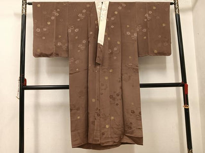 平和屋着物●長襦袢　無双仕立て　寿光織　鈴花地紋　金糸　半衿刺繍　正絹　逸品　AABJ3963ph