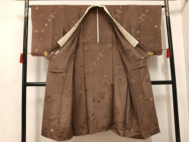 平和屋着物●長襦袢　無双仕立て　寿光織　鈴花地紋　金糸　半衿刺繍　正絹　逸品　AABJ3963ph