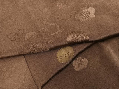 平和屋着物●長襦袢　無双仕立て　寿光織　鈴花地紋　金糸　半衿刺繍　正絹　逸品　AABJ3963ph