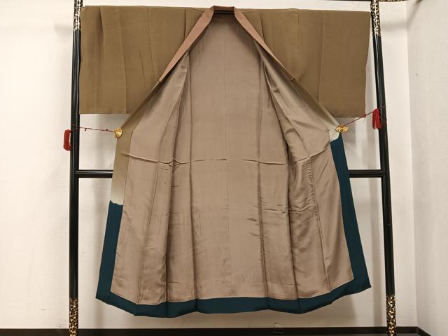 平和屋着物●男性　長襦袢　袷　絞り　風景文　暈し染め　正絹　逸品　AABJ3964ph