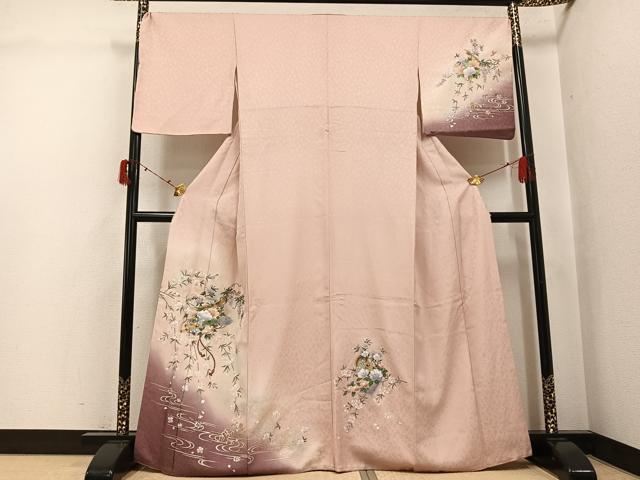 平和屋着物●訪問着　花鼓文　暈し染め　金銀彩　さが美扱い　正絹　逸品　AABJ3965ph