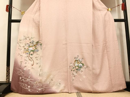 平和屋着物●訪問着　花鼓文　暈し染め　金銀彩　さが美扱い　正絹　逸品　AABJ3965ph