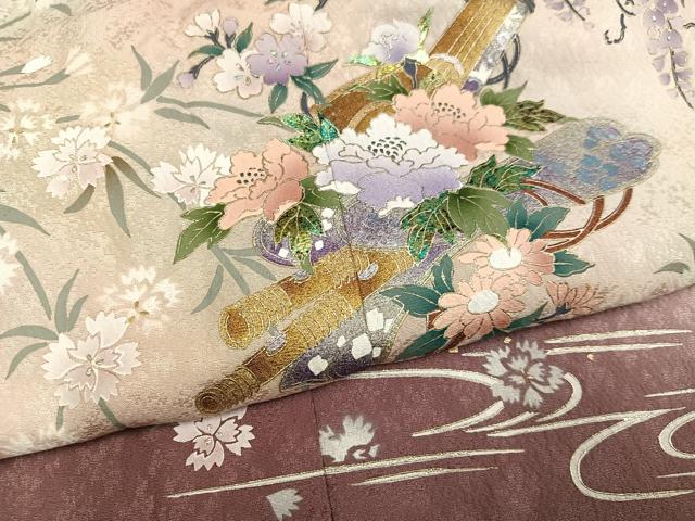 平和屋着物●訪問着　花鼓文　暈し染め　金銀彩　さが美扱い　正絹　逸品　AABJ3965ph