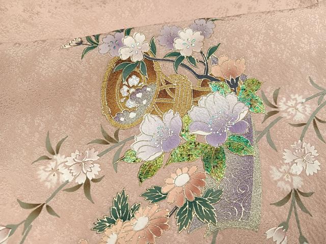 平和屋着物●訪問着　花鼓文　暈し染め　金銀彩　さが美扱い　正絹　逸品　AABJ3965ph