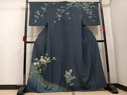 平和屋着物●訪問着　中国三大刺繍　相良刺繍　枝花文　正絹　逸品　AABJ3972ph