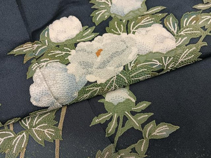 平和屋着物●訪問着　中国三大刺繍　相良刺繍　枝花文　正絹　逸品　AABJ3972ph