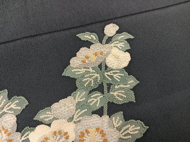 平和屋着物●訪問着　中国三大刺繍　相良刺繍　枝花文　正絹　逸品　AABJ3972ph