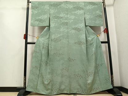 平和屋着物●上質な小紋　地紋起こし　花唐草文　正絹　逸品　AABJ3979ph