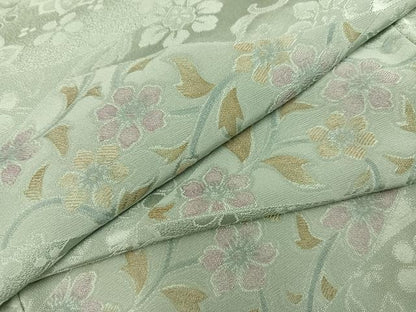 平和屋着物●上質な小紋　地紋起こし　花唐草文　正絹　逸品　AABJ3979ph