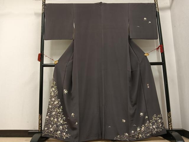 平和屋着物●京加賀友禅　松本健一　訪問着　枝花文　正絹　逸品　AABJ3980ph