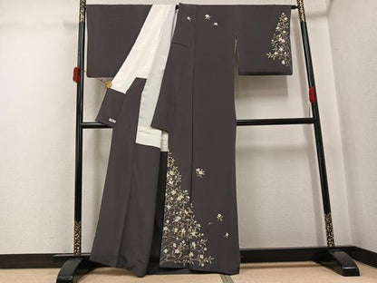 平和屋着物●京加賀友禅　松本健一　訪問着　枝花文　正絹　逸品　AABJ3980ph