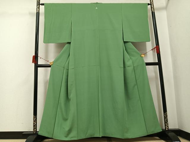 平和屋着物●上質な色無地　柳染色　正絹　逸品　AABJ3981ph