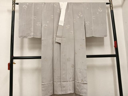 平和屋着物●長襦袢　無双仕立て　寿光織　草花地紋　金糸　正絹　逸品　未使用　AABJ3982ph
