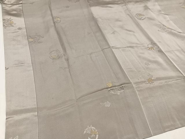 平和屋着物●長襦袢　無双仕立て　寿光織　草花地紋　金糸　正絹　逸品　未使用　AABJ3982ph