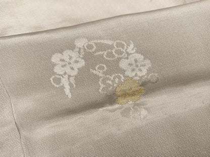 平和屋着物●長襦袢　無双仕立て　寿光織　草花地紋　金糸　正絹　逸品　未使用　AABJ3982ph