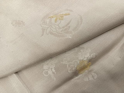 平和屋着物●長襦袢　無双仕立て　寿光織　草花地紋　金糸　正絹　逸品　未使用　AABJ3982ph