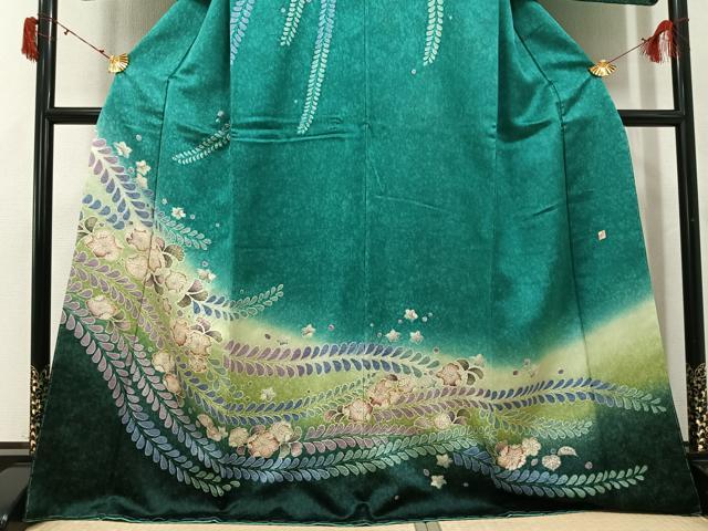 平和屋着物●訪問着　作家物　辻が花　絞り　銀通し地　正絹　逸品　未使用　AABJ3987ph