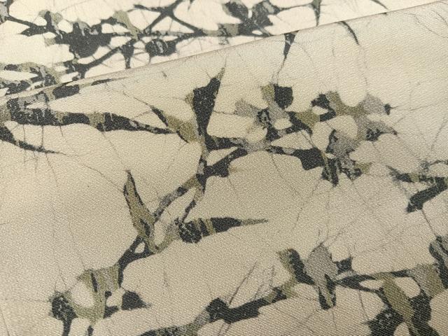 平和屋着物●上質な小紋　ろうけつ染　草木文　正絹　逸品　AABJ3989ph