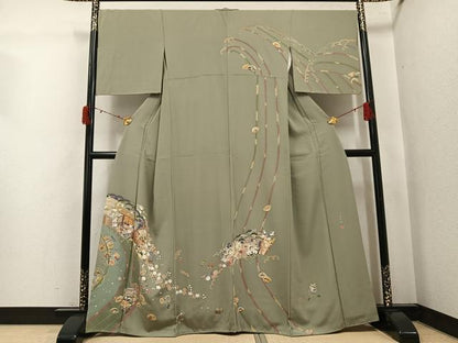 平和屋着物●訪問着　作家物　源氏模様　金彩　正絹　逸品　AABJ3992ph