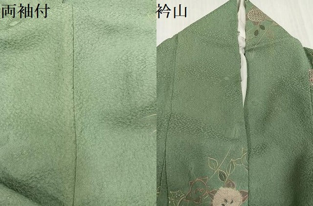 平和屋着物●上質な小紋　地紋起こし　橘　正絹　逸品　AABJ3999ph