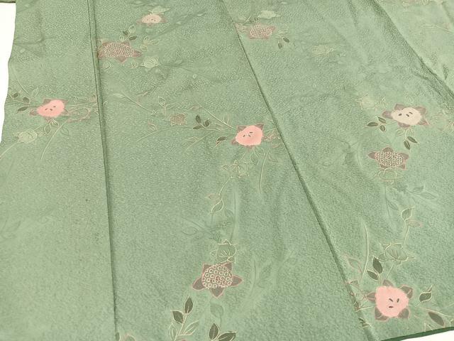 平和屋着物●上質な小紋　地紋起こし　橘　正絹　逸品　AABJ3999ph
