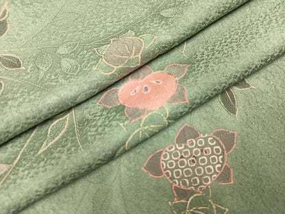 平和屋着物●上質な小紋　地紋起こし　橘　正絹　逸品　AABJ3999ph