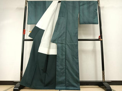 平和屋着物●本場縞大島紬　作家物　堅牢染　霞文　織工房藤山謹製　証紙付き　正絹　逸品　AABJ4004fy