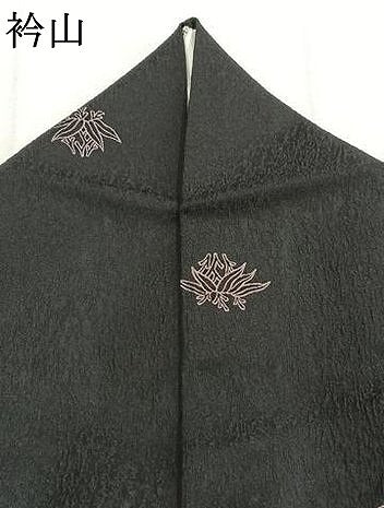 平和屋着物●染色作家　草野一騎　小紋　市松笹文　黒地　健勝苑扱い　正絹　逸品　AABJ4006fy