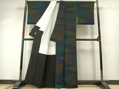 平和屋着物●前田仁仙　仁仙更紗　小紋　花唐草地紋　暈し染め　まるやま扱い　正絹　逸品　AABJ4009fy