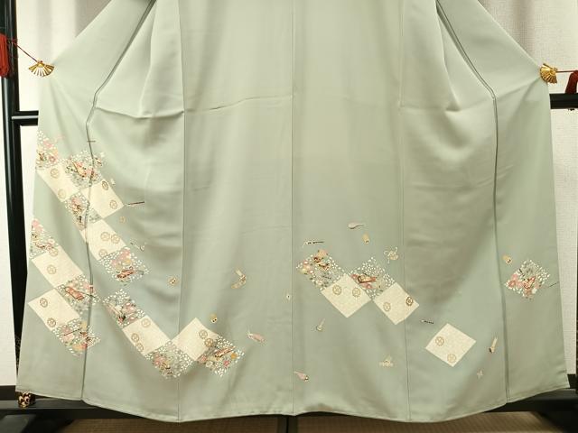平和屋着物●訪問着　駒刺繍　楽器花文　金彩　正絹　逸品　AABJ4011fy