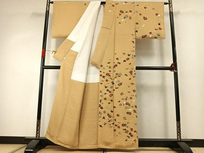 平和屋着物●訪問着　駒刺繍　草花文　金彩　鈴乃屋扱い　正絹　逸品　AABJ4012fy