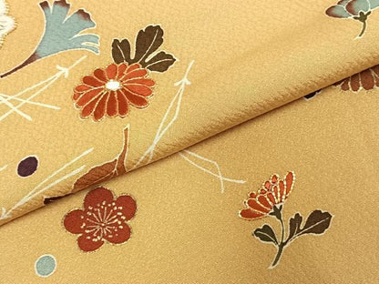 平和屋着物●訪問着　駒刺繍　草花文　金彩　鈴乃屋扱い　正絹　逸品　AABJ4012fy