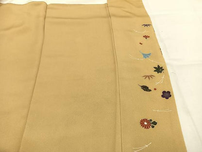 平和屋着物●訪問着　駒刺繍　草花文　金彩　鈴乃屋扱い　正絹　逸品　AABJ4012fy