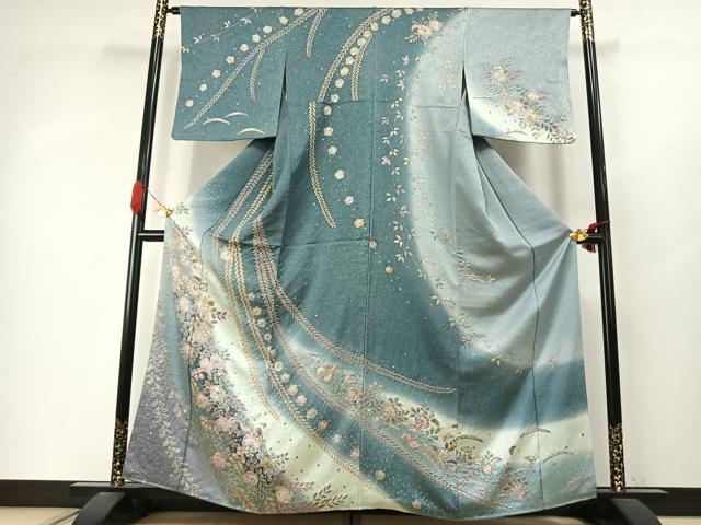 平和屋着物●訪問着　絞り　辻が花　暈し染め　金彩　正絹　逸品　AABJ4015fy