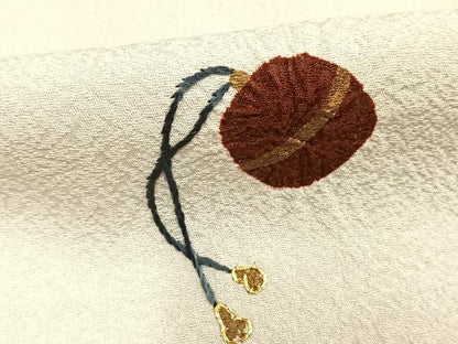 平和屋着物●訪問着　駒刺繍　絞り　鈴　金彩　正絹　逸品　AABJ4016fy